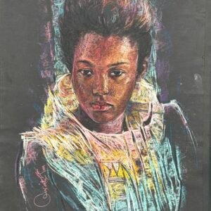 black pastel artwork of sam ovraiti